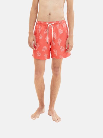 TOM TAILOR DENIM Board Shorts in Red: front