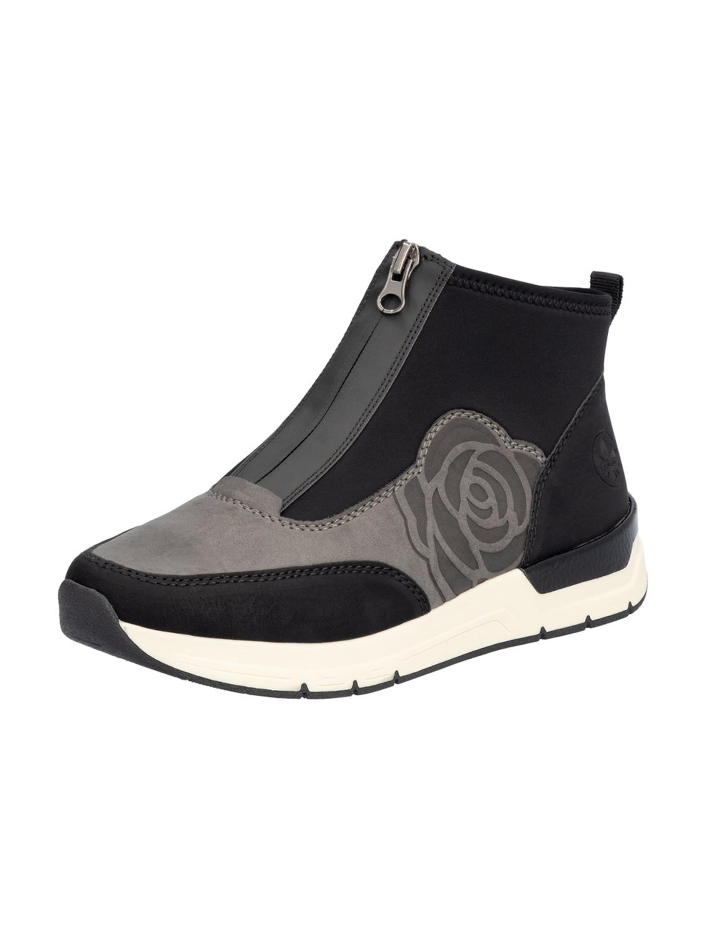 Baskets hautes Rieker en noir : devant