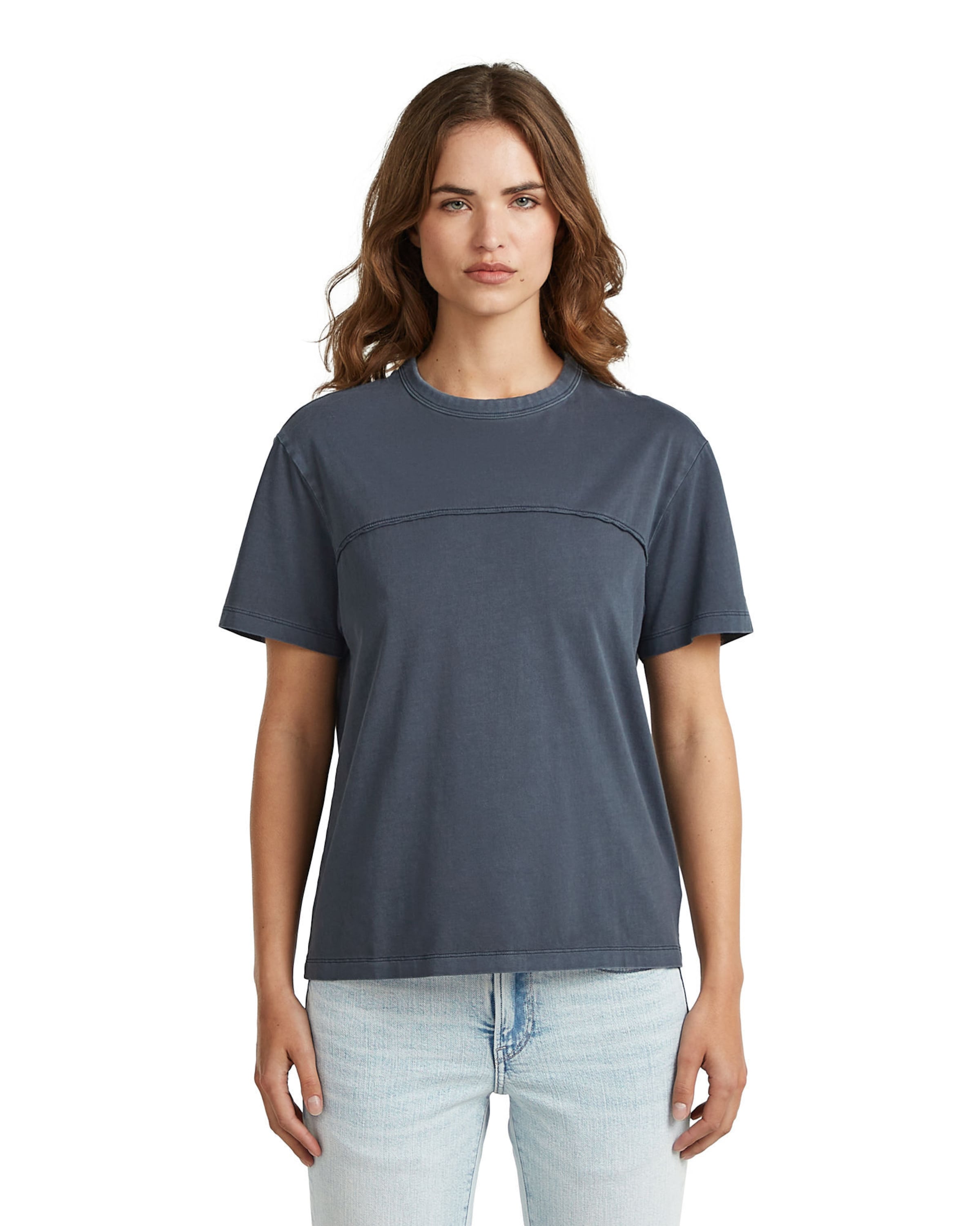 G-STAR Shirt 'Washed Seam T-Shirt' in Blauw: voorkant