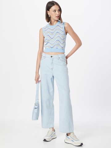 Wide leg Jeans de la Lee pe albastru