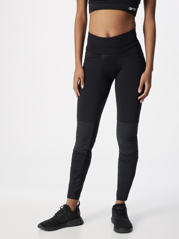 Skinny Pantalon de sport 'Luna' Haglöfs en noir : devant