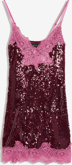 Bershka Kokteilové šaty, veľkosť 34 - svetloružová / tmavočervená, Produkt