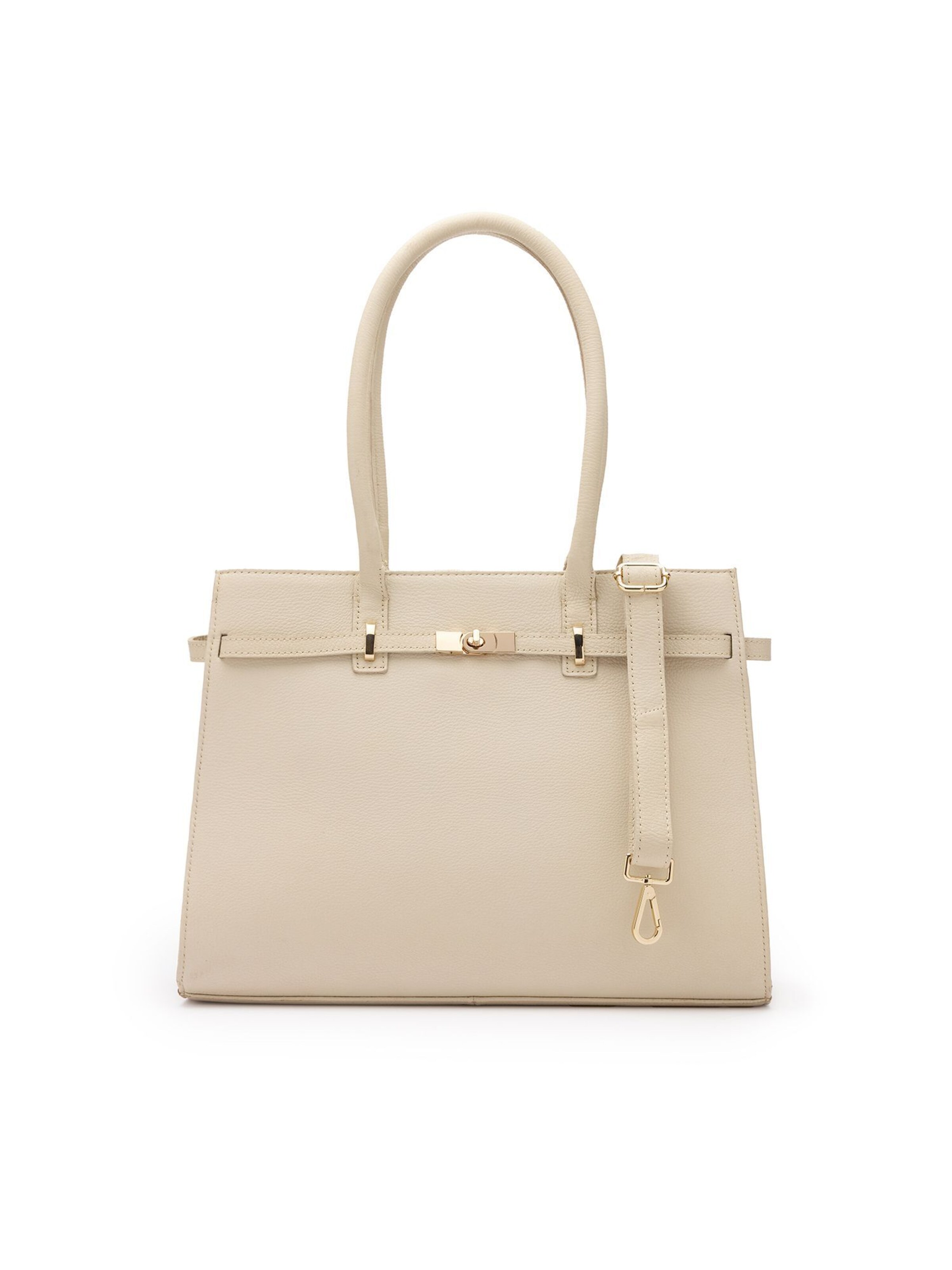 MANFIELD Crossbody Bag in Beige: front