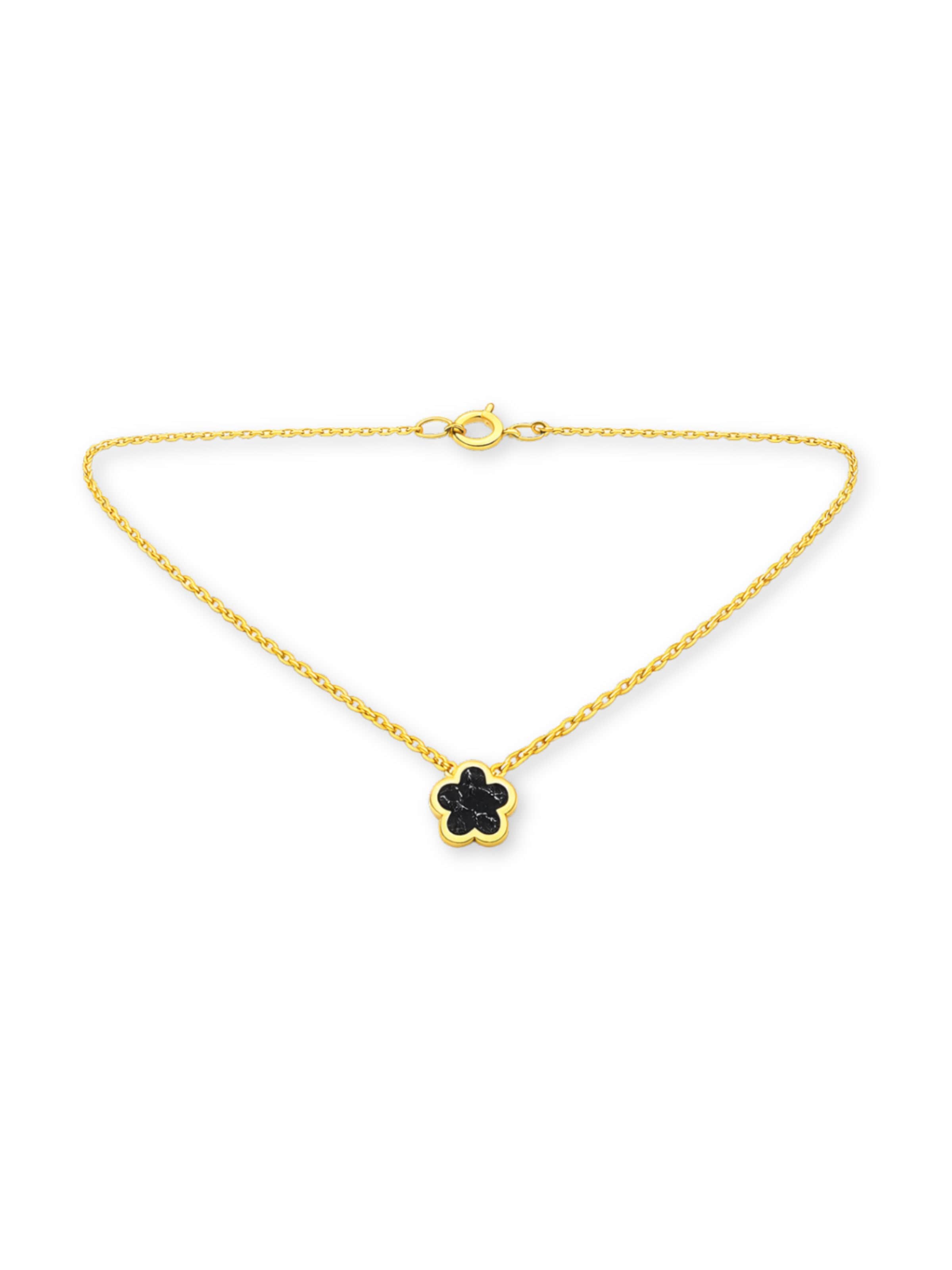 Pure Schmuck Necklace 'Clover Black Marmor Halskette' in Gold: front