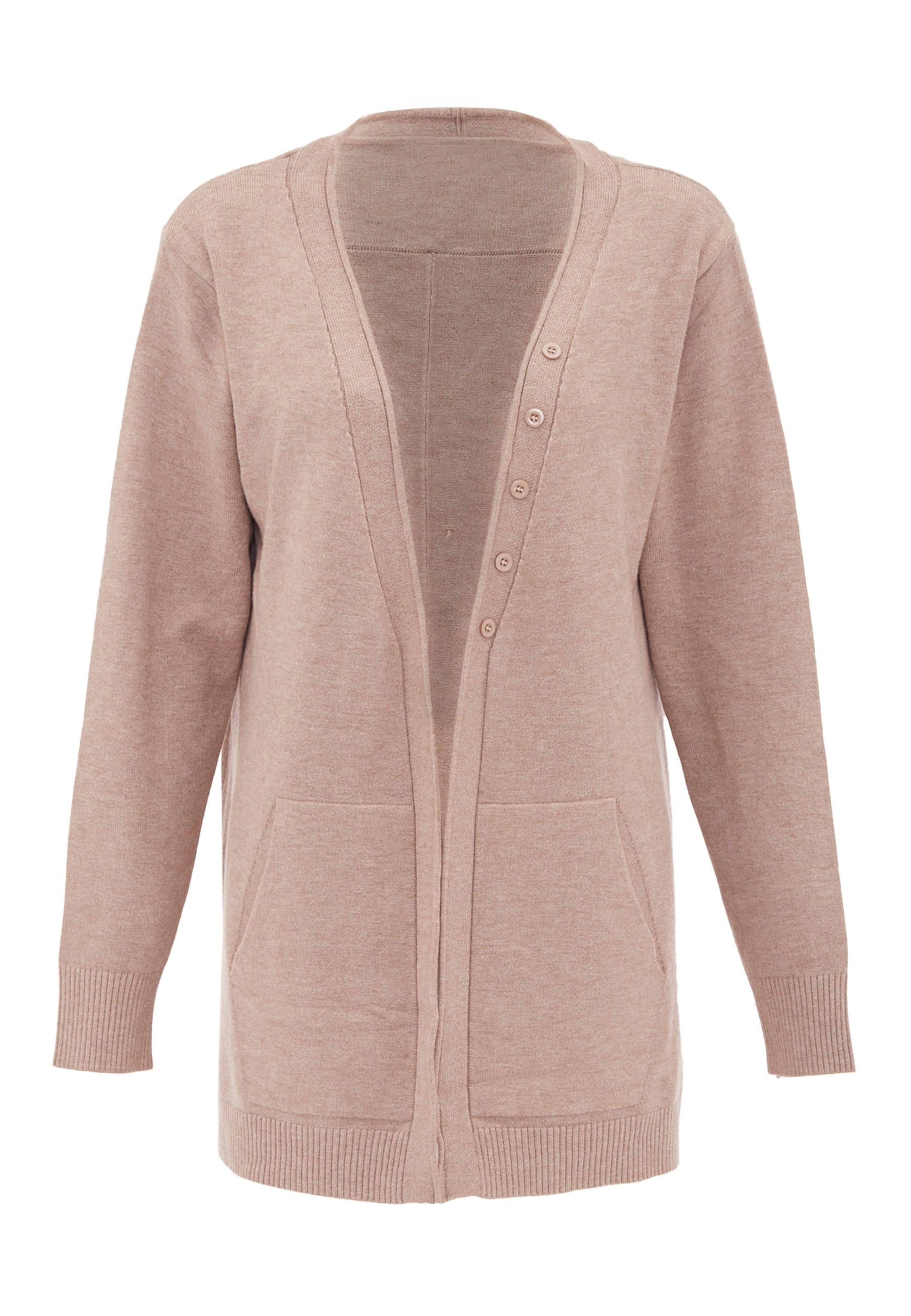 BLONDA Πλεκτή ζακέτα σε μπεζ: μπροστά