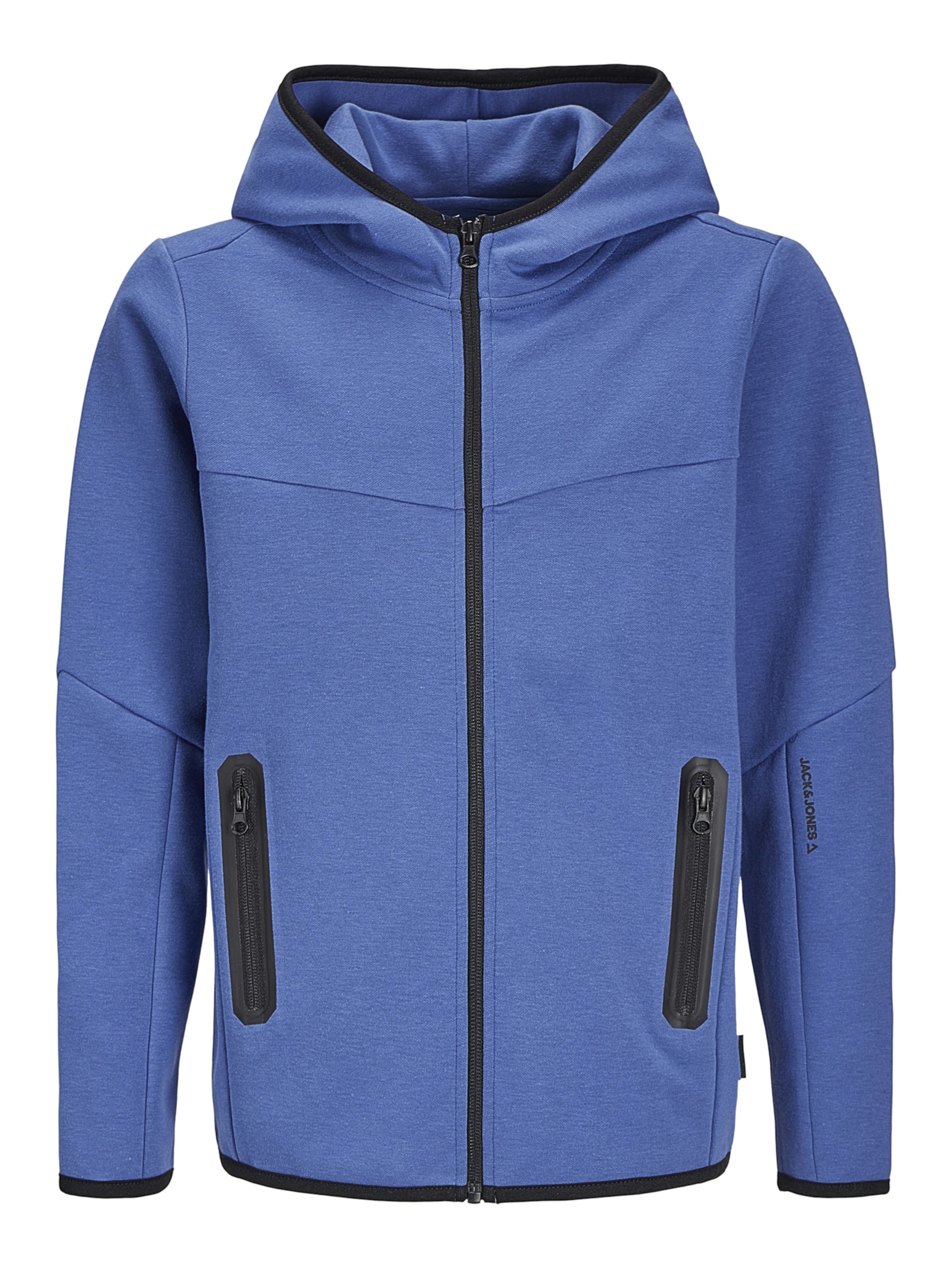 Jack & Jones Junior - Sudadera con cremallera 'JCOFusion' en azul: frente