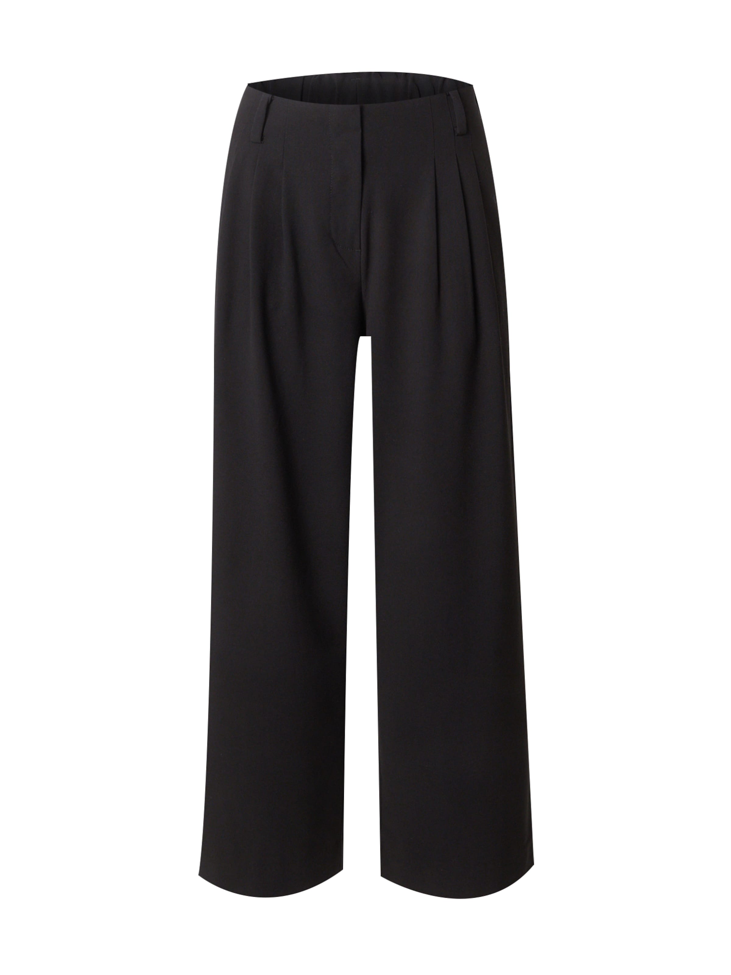 Wide Leg Pantalon à pince 'Isabea' MSCH COPENHAGEN en noir : devant