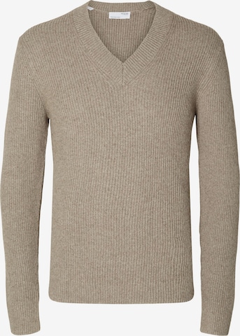 SELECTED HOMME Sweater 'RONN' in Beige: front