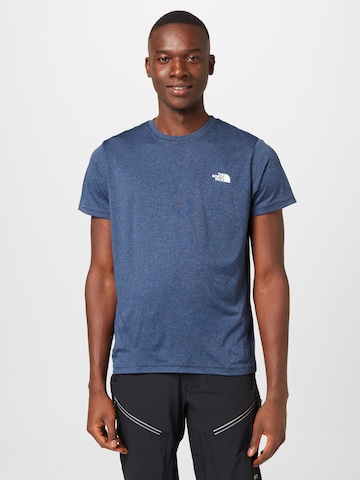 THE NORTH FACE Regular Fit Sportshirt 'Reaxion Amp' in Blau: predná strana