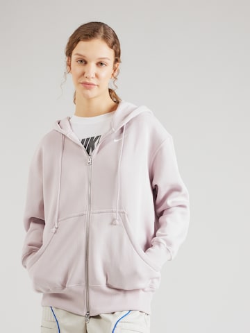 Nike Sportswear Zip-Up Hoodie 'PHNX FLC' in Purple: front