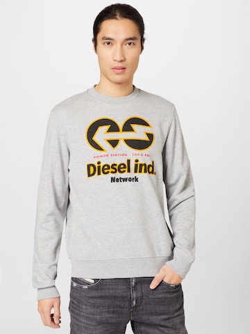 DIESEL - Sweatshirt 'Ginn' em cinzento: frente