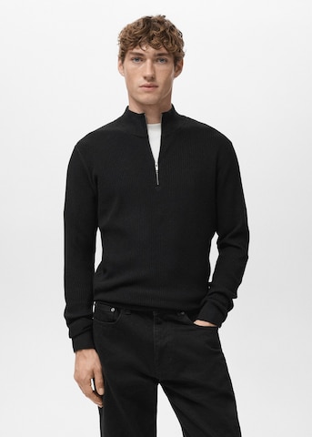 MANGO MAN Pullover 'Antiguap' in Schwarz: Vorderseite
