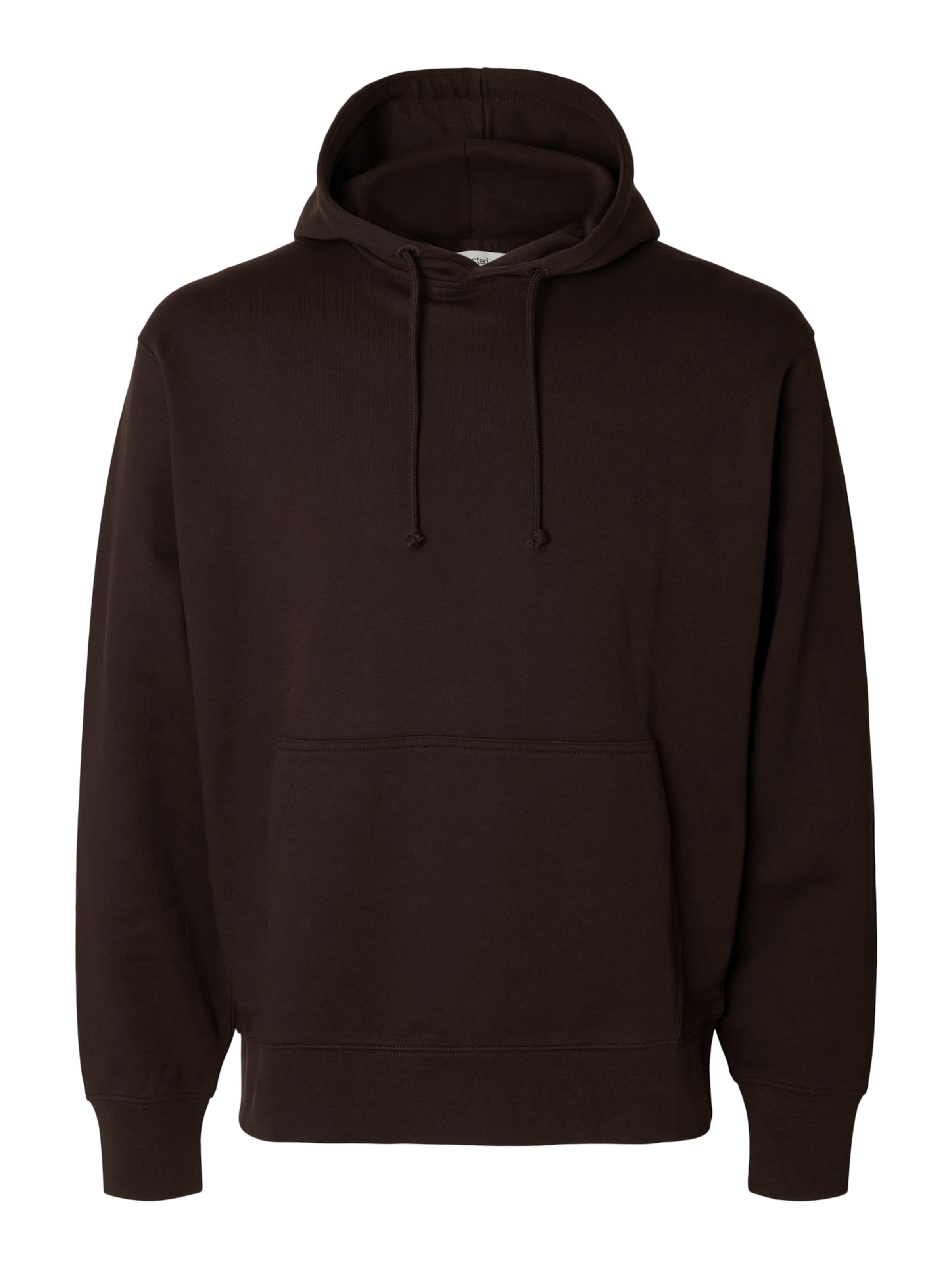 SELECTED Sweat-shirt 'SLMRELAXLUKE' en S en chocolat, Vue avec produit