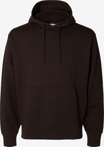 SELECTED Sweatshirt 'SLMRELAXLUKE' in Brown: front