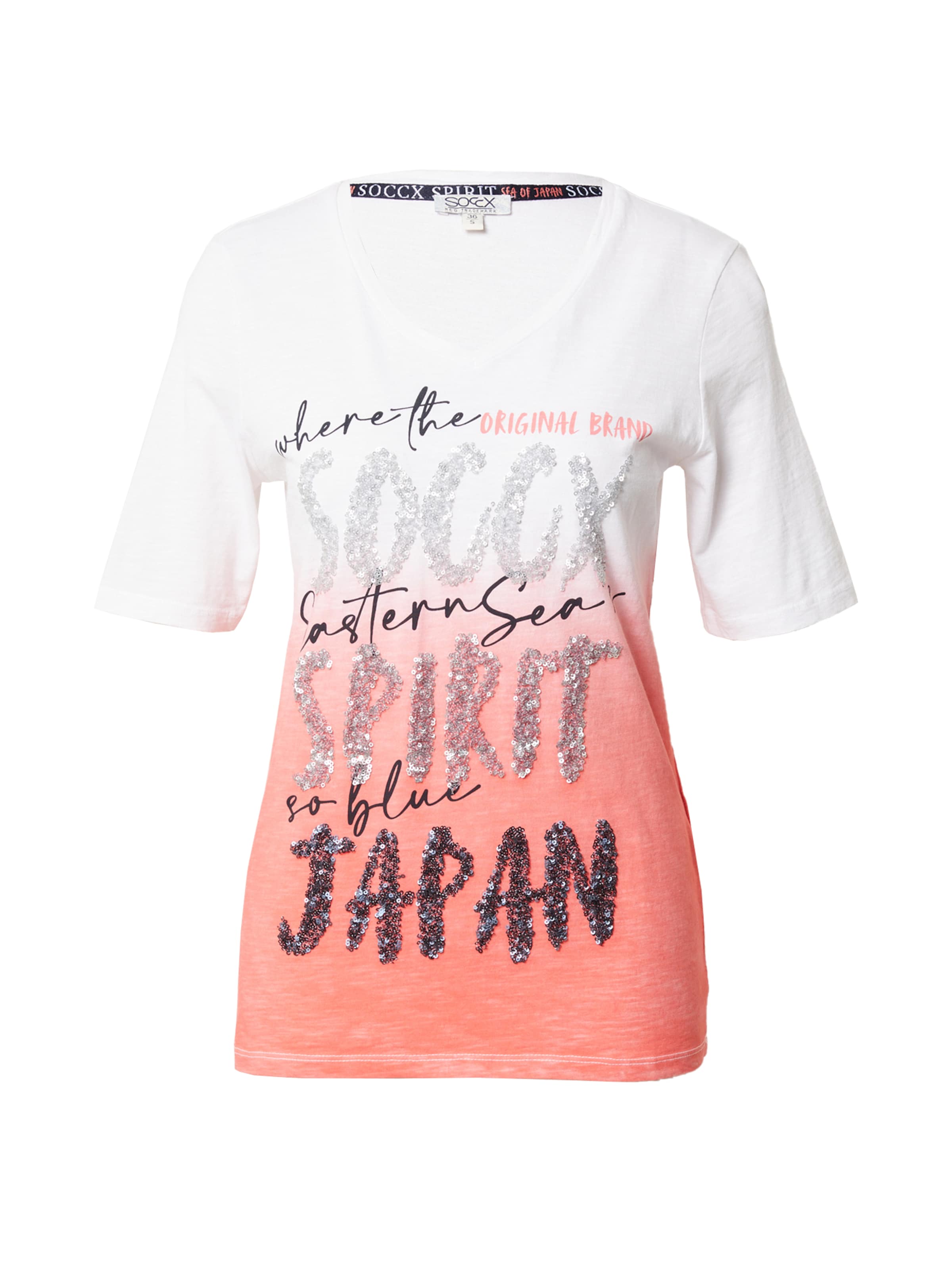 Maglietta 'Konnichiwa' di Soccx in bianco: frontale