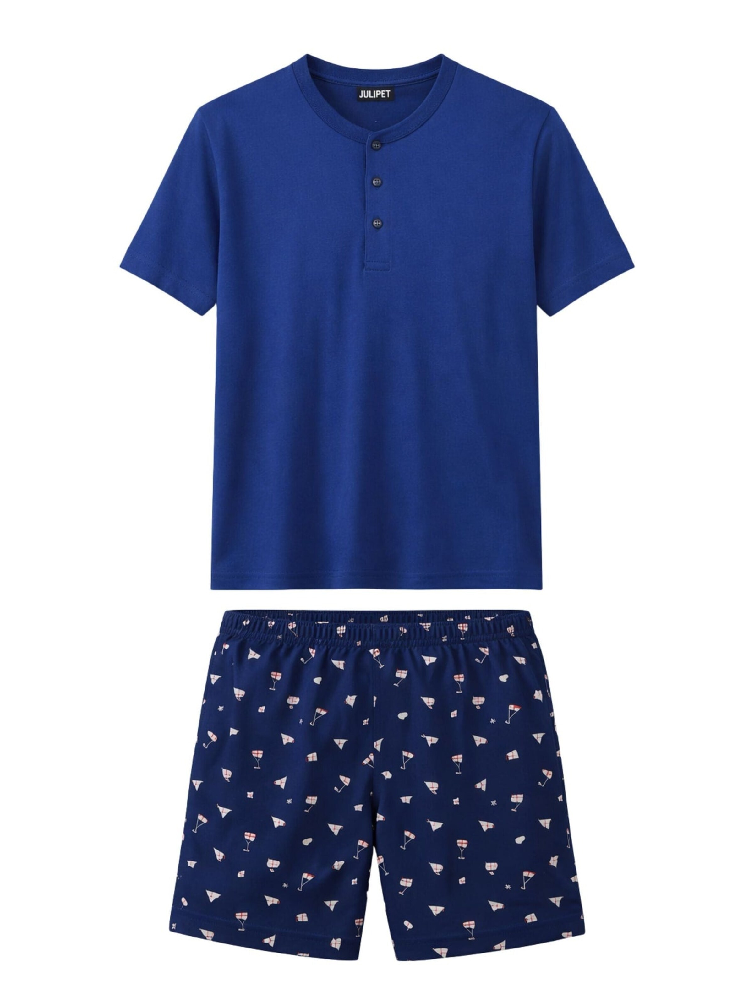 JULIPET Pajama short 'Serafino' in Blue: front