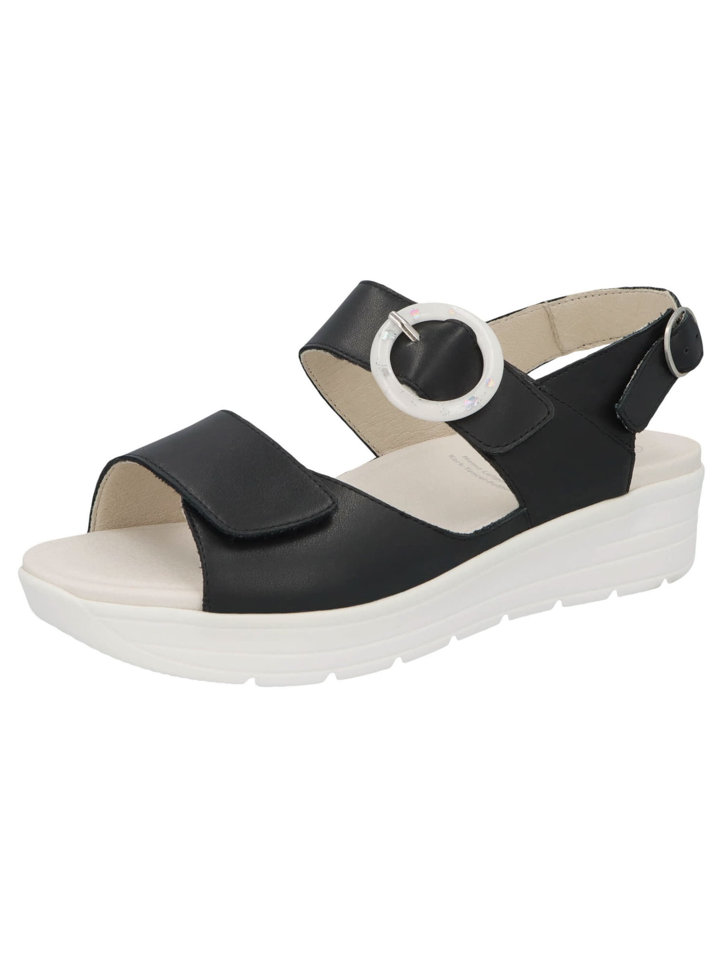 SOLIDUS Sandale 'Greta' in Schwarz: Vorderseite