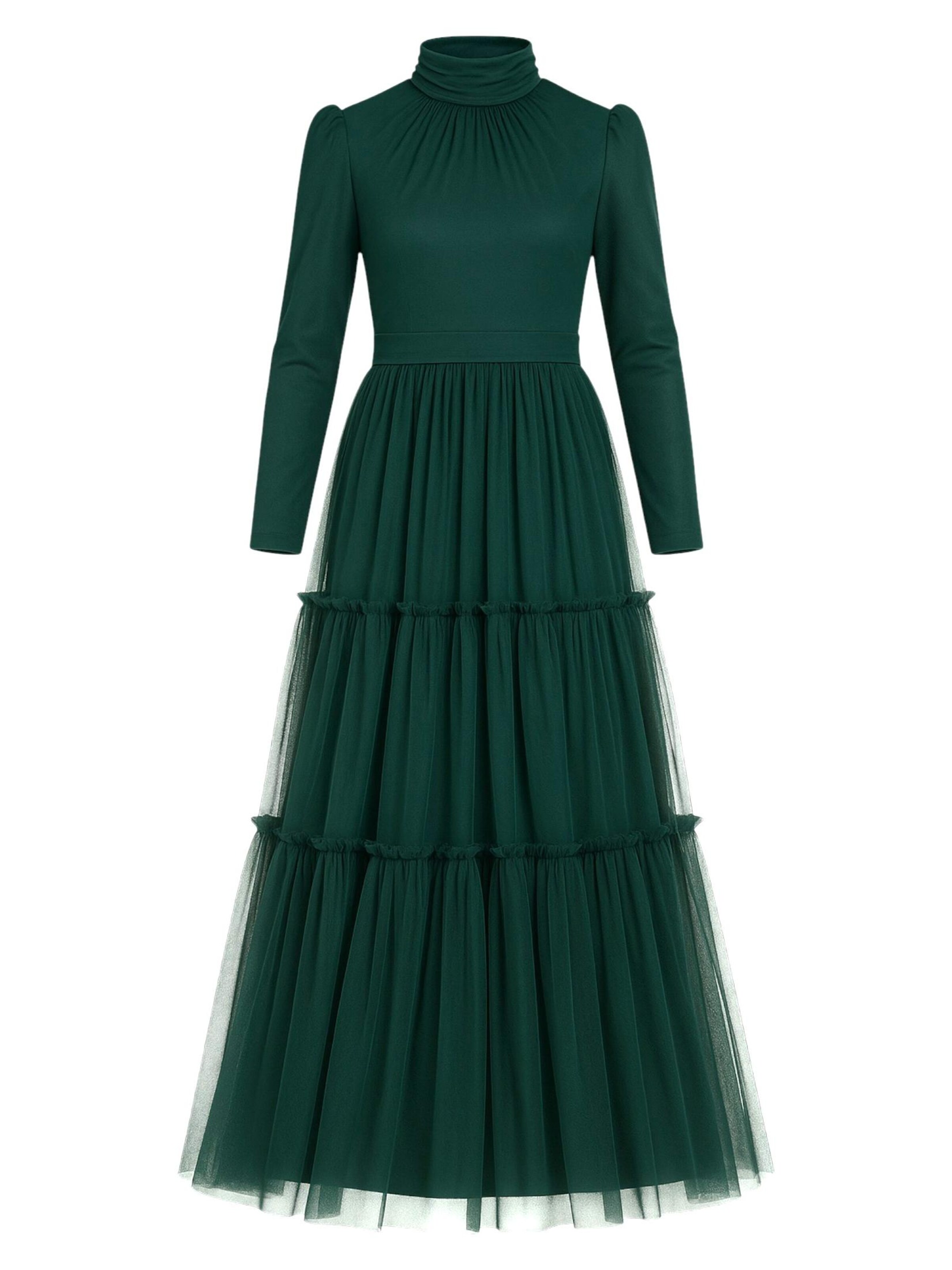 Robe de soirée 'LAYLA' fashionshowcase en vert : devant