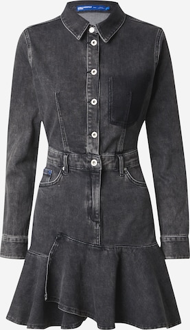 KARL LAGERFELD JEANS - Vestido camisero en gris: frente