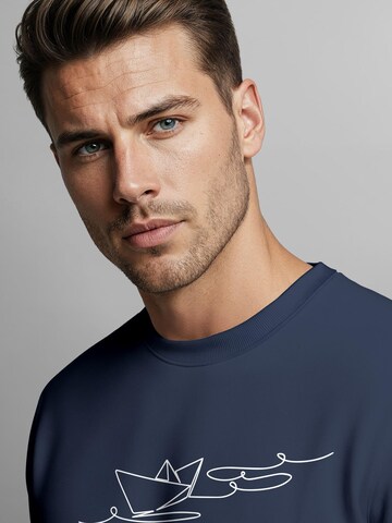 Neverless Sweatshirt 'Paperschiff' in Blue