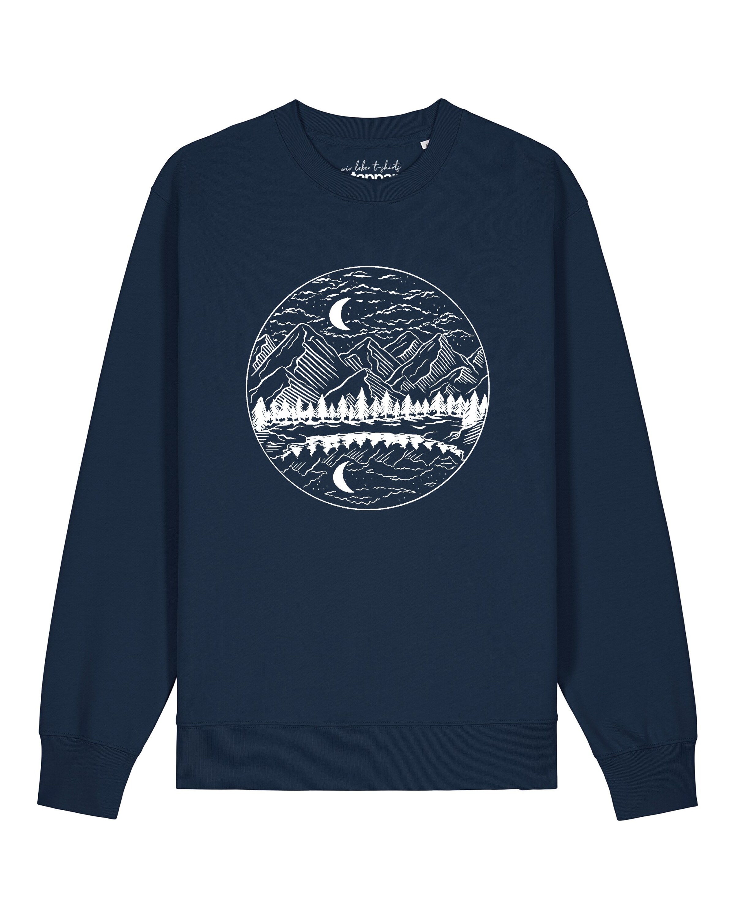 Watapparel Sweatshirt 'Mountains By Night' in Blauw: voorkant