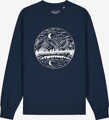 Watapparel Sweatshirt 'Mountains By Night' in Blauw: voorkant