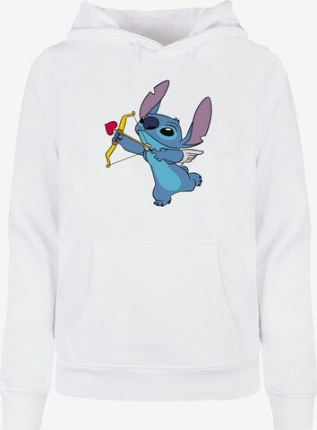 ABSOLUTE CULT Sweatshirt 'Stitch - Cupid Valentines' in Wit: voorkant