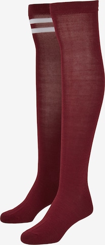 Urban Classics Knee High Socks in Red: front