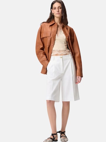 PINKO - regular Pantalón 'PINKO BRYANA BERMUDA LINO STRETCH BERMUDA' en blanco