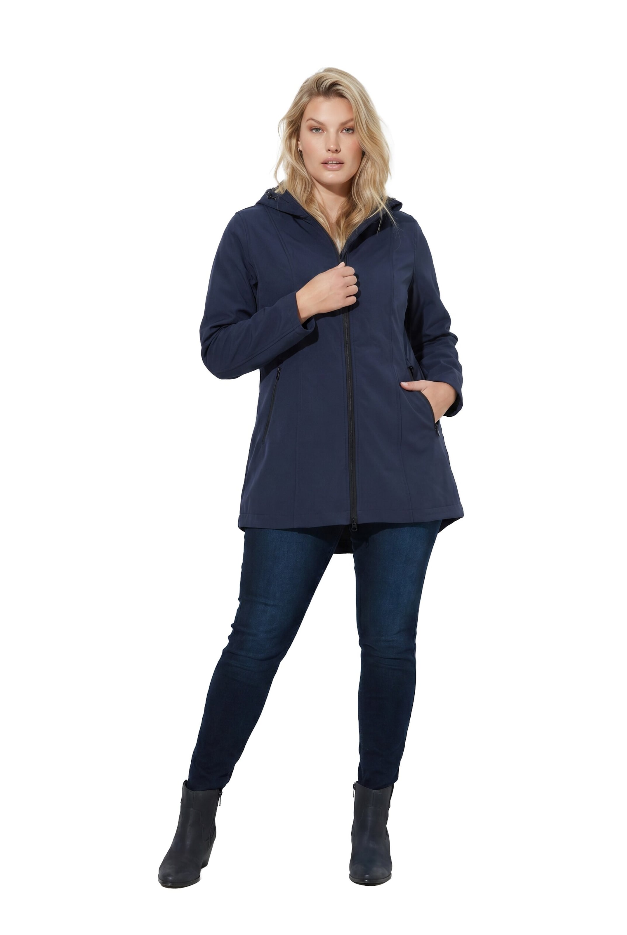Ulla Popken Functionele jas in Blauw: voorkant