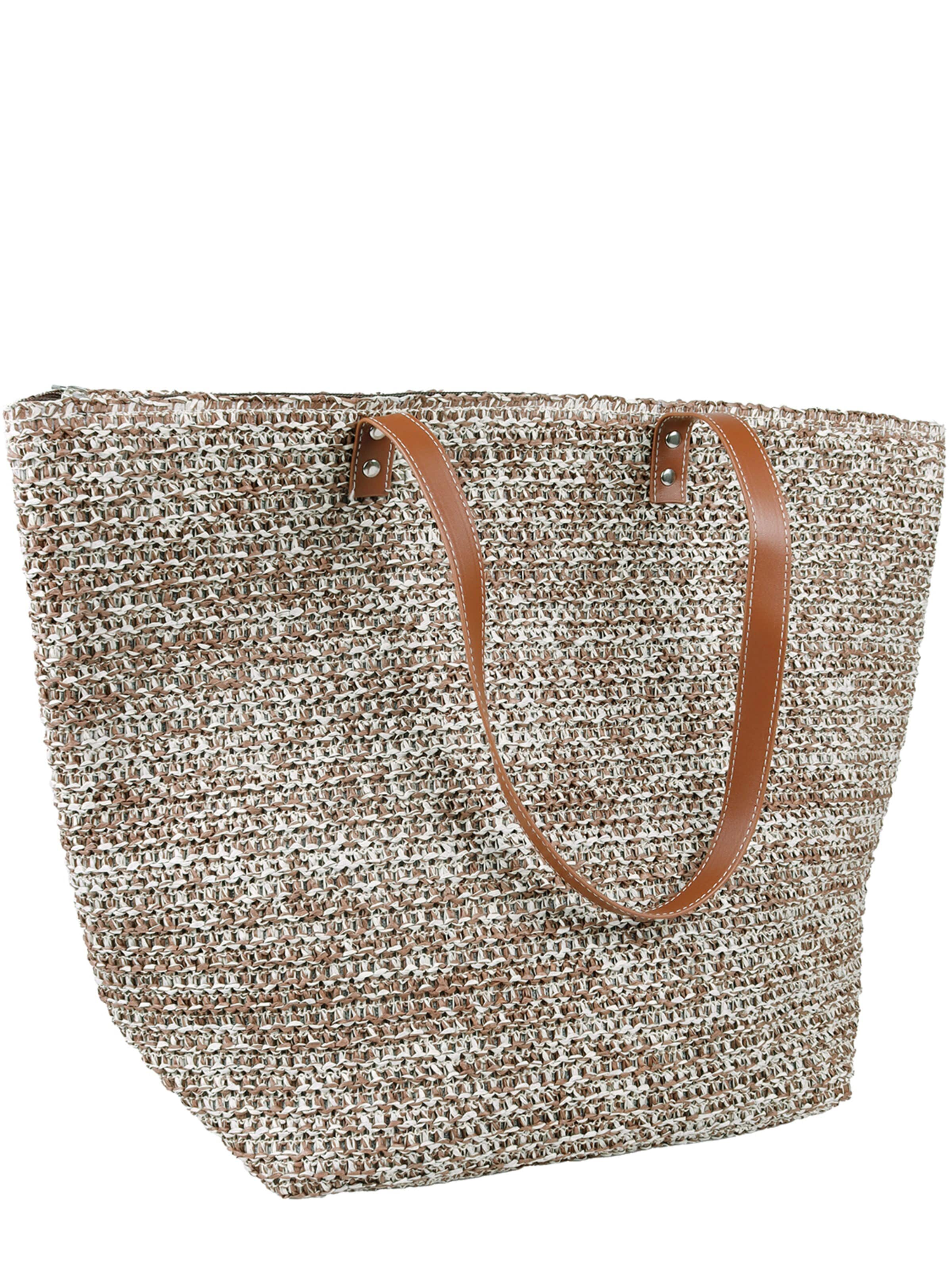 Capelli New York Strandtasche 'Shopper aus Papierstroh'‌‌‌‌ in Braun: Vorderseite