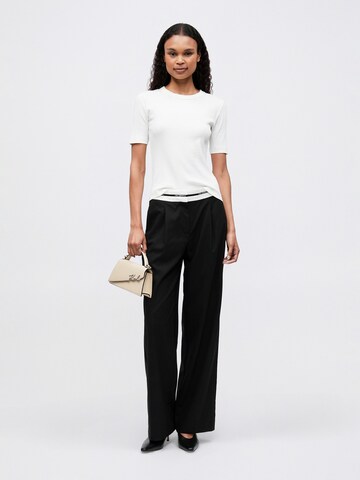 Wide leg Pantaloni con pieghe 'ESSENTIAL' di Karl Lagerfeld in nero