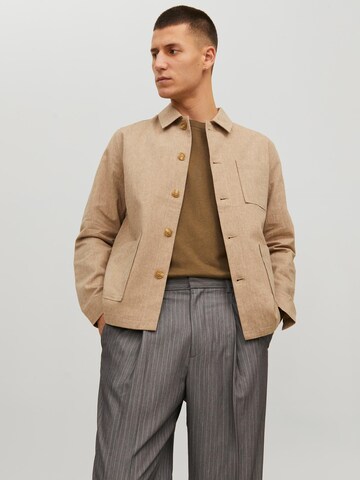 JACK & JONES Slim fit Tussenjas 'Riviera' in Beige: voorkant