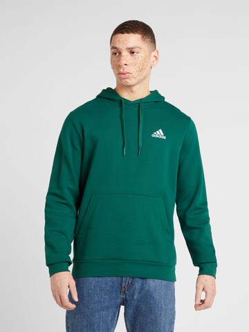 Felpa sportiva 'Essentials Fleece' di ADIDAS SPORTSWEAR in verde: frontale