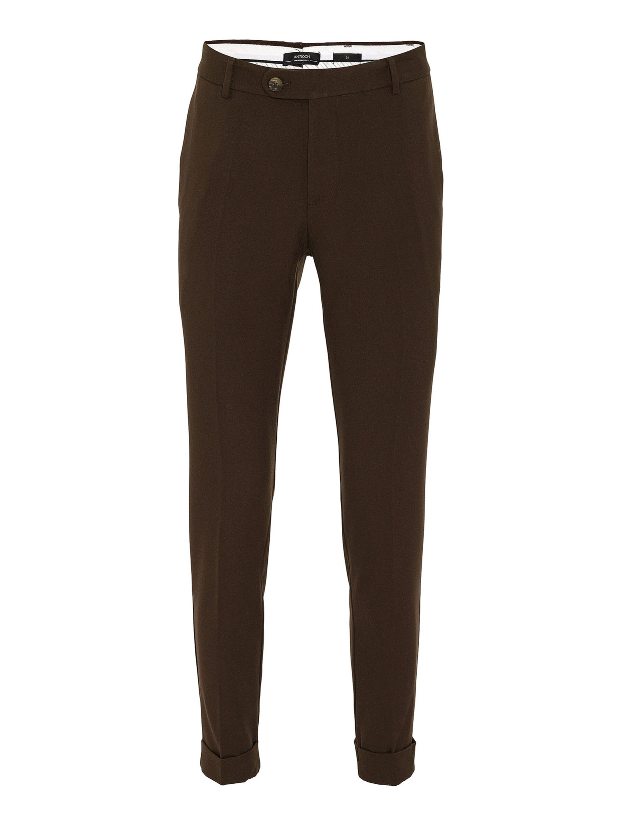 Antioch Слим Плиссированные брюки в Коричневый: спереди
