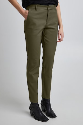 PULZ Jeans Regular Chino Pants 'PZBINDY HW' in Green