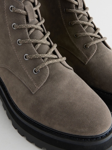 Next Lace-Up Boots in Grey