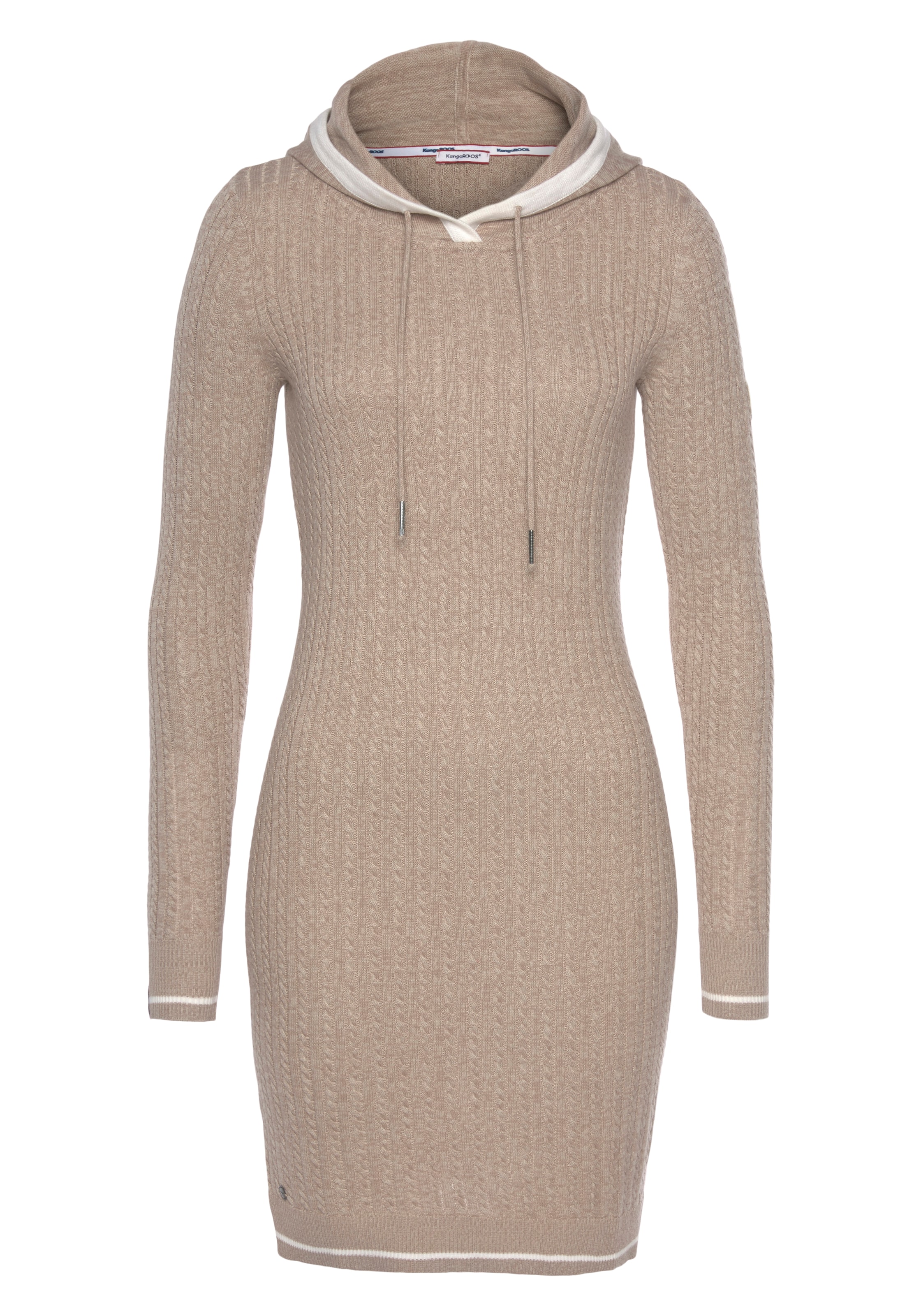 KangaROOS Strickkleid in Beige: Vorderseite