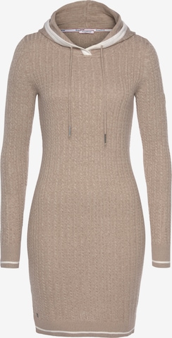 KangaROOS Knitted dress in Beige: front