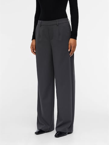 OBJECT - Perna larga Calças 'Lisa' em cinzento: frente
