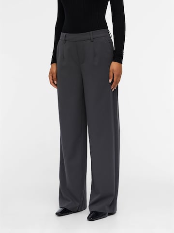 OBJECT Wide leg Pants 'Lisa' in Grey: front