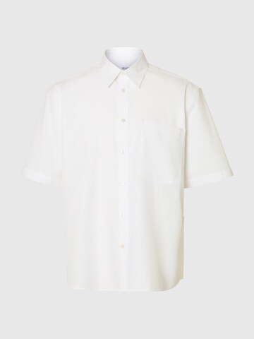 SELECTED - Ajuste confortable Camisa en blanco: frente
