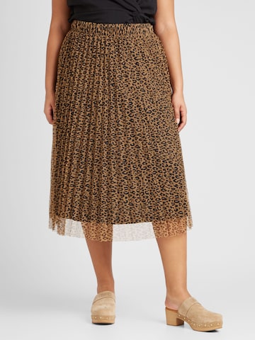 ONLY Carmakoma Skirt 'SKY' in Brown: front