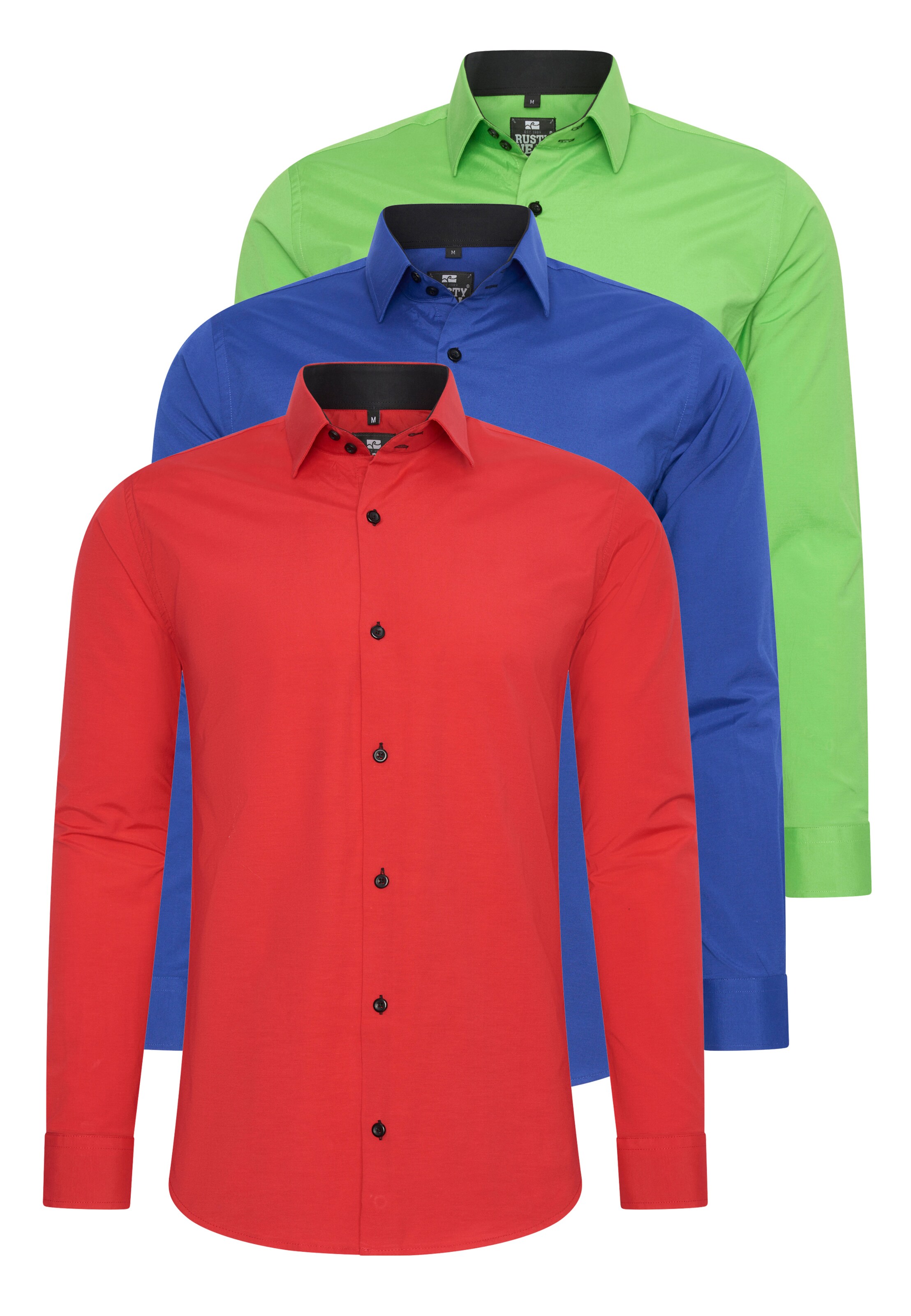 Rusty Neal Slim Fit Hemd in Blau: Vorderseite