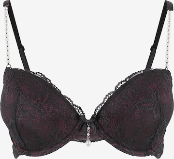 LASCANA Push-up Bra in Black: front