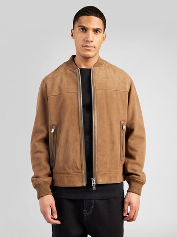 BOSS Between-Season Jacket 'Malbano 3' in Brown: front