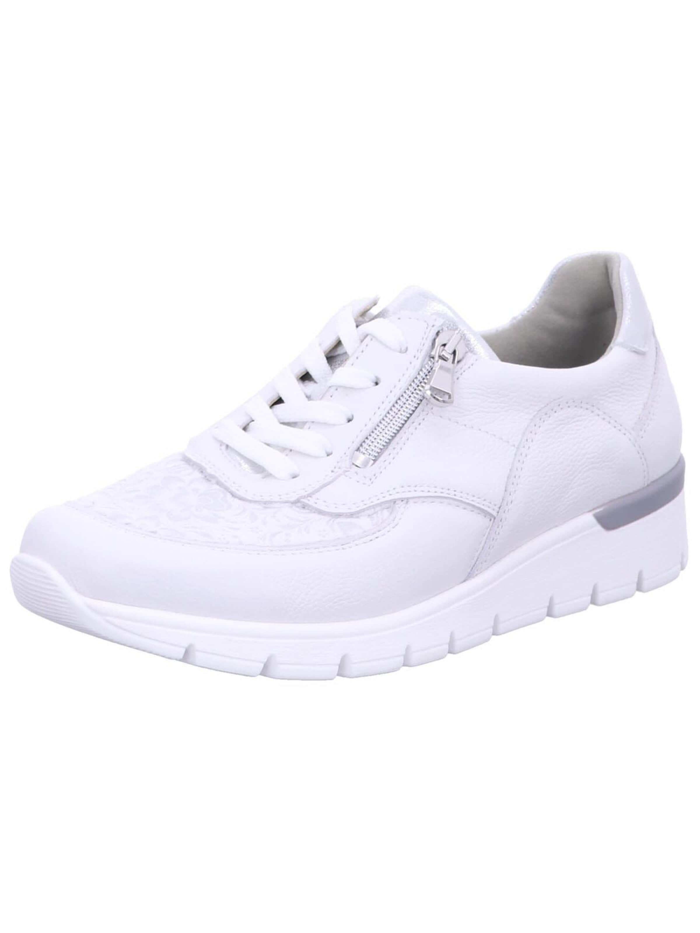 WALDLÄUFER Låg sneaker 'Komfort Schnürschuh Damen 626K02-315 150 Echtleder in weiß' i vit: framsida