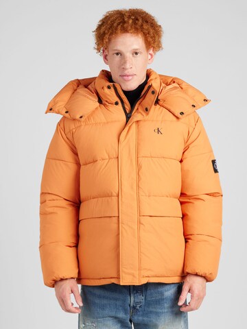 Calvin Klein Jeans Χειμερινό μπουφάν σε πορτοκαλί: μπροστά