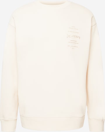 DENHAM Sweatshirt 'SAKI' in Wit: voorkant