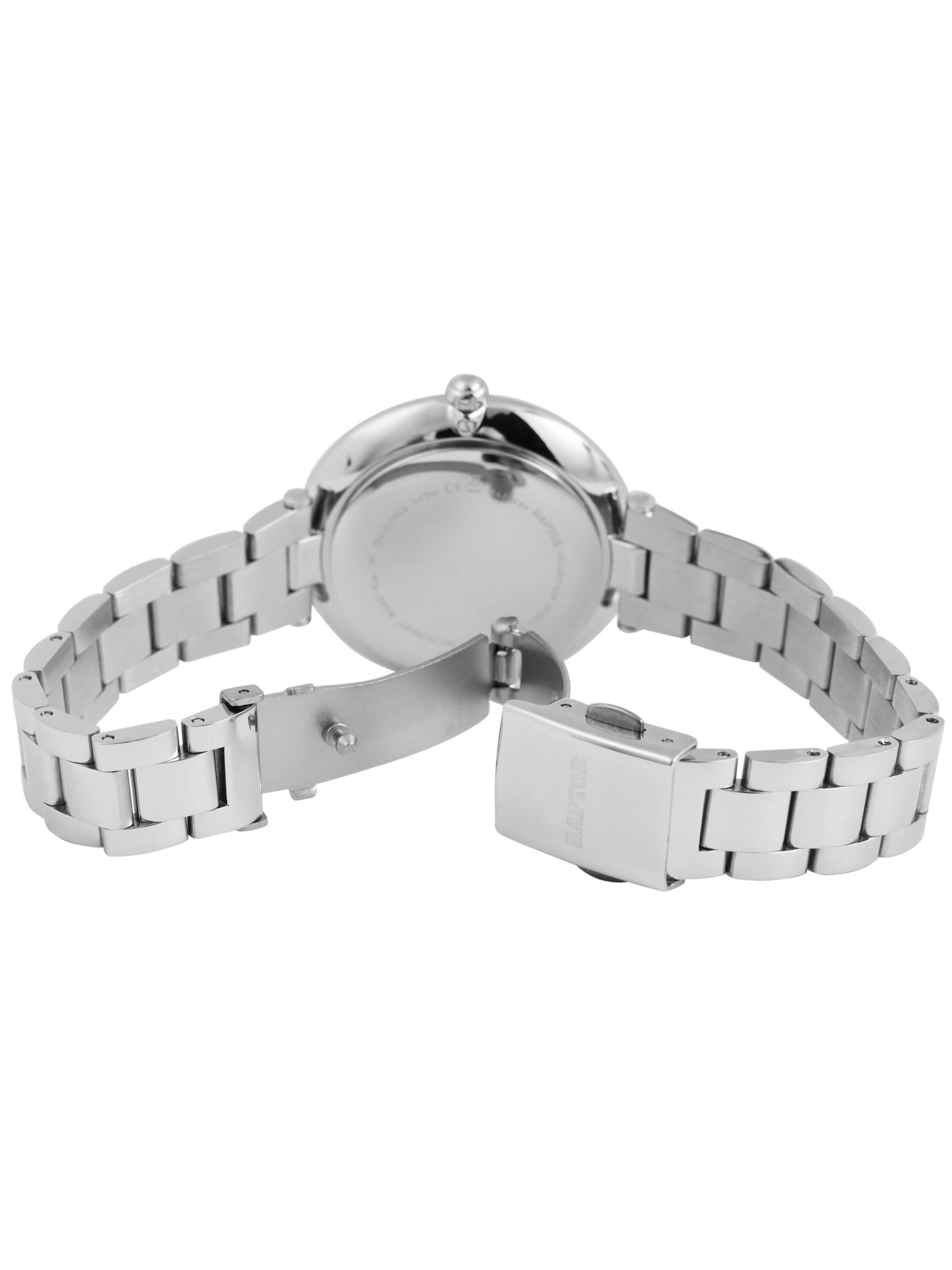 Raptor Analog Watch 'Phyllis, Mineralglas' in Silver: front